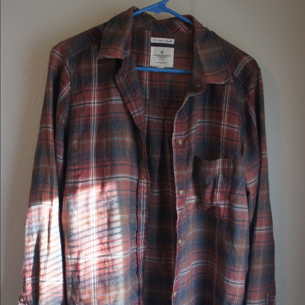 AE plaid boyfriend button-down flannel shirt